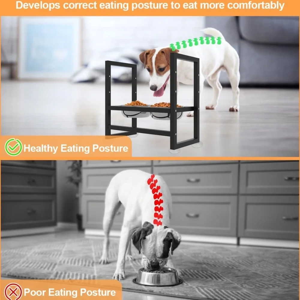 Fandature super Heavy duty raised dog bowls stand and 2 PCs of bowls